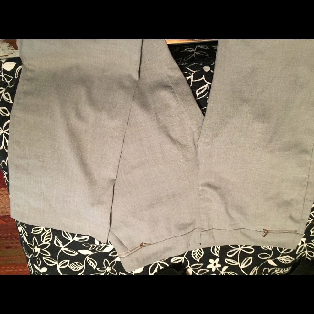 Gray wide leg trousers